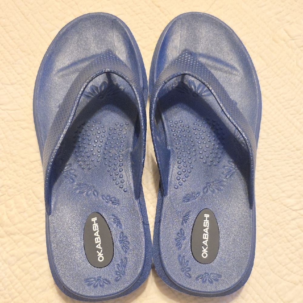 Okabashi Navy Sandals NWOT